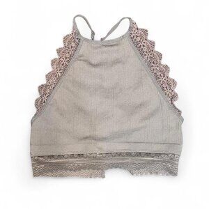 Brown Halter Cropped Tank Top